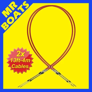 2 x 13FT / 4m BOAT Throttle Control Cable 33C Honda, Suzuki, outboard C8 Morse - Picture 1 of 6