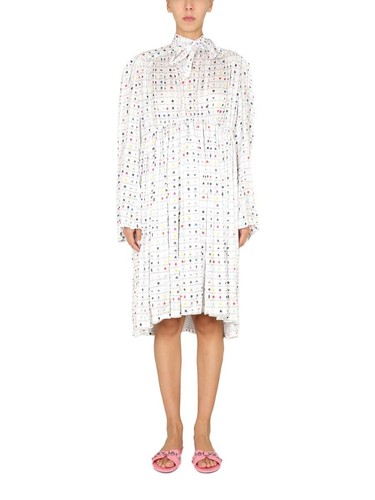Sciarpa oversize donna BALENCIAGA taglia 4 midi bianca multi abito. Vendita al dettaglio: $3549
