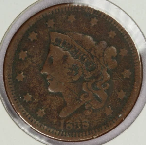1838 Testa di coronetta grande centesimo 1C - Foto 1 di 2