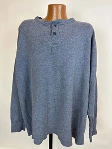 LL Bean River Driver Henley Hombres 2XL Brezo Azul Marino Doble Capa Mezcla de Lana Térmica - Imagen 1 de 17