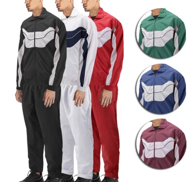 Men's Casual Running Working Out Jogging Gym Fitness Straight Leg Tracksuit Set - Image 1 of 2