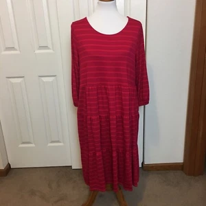 Vestido Agnes & and Dora Krafft XL Fuscia Rosa Rayas Nuevo con Etiquetas Nuevo - Imagen 1 de 6