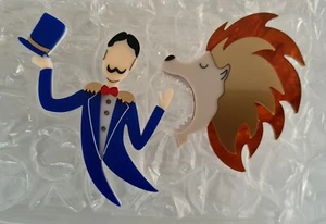 LaVidriola Lion Tamer Circus Brooch Set - Picture 1 of 5