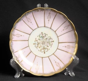 Royal Sealy China Saucer Japan Pale Pink Lusterware Gold Scalloped Border - Picture 1 of 3