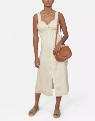 Sancia Sibella Ivory Linen Midi Dress | UK6/8 | Sweetheart Neckline | Breathable - Image 1 of 4