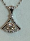 925 Sterling Silver GRA Certificate Moissanite Diamond Zirconia Pendant Necklace