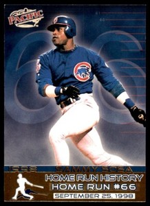 1998 Pacific Home Run History Sammy Sosa Chicago Cubs #42