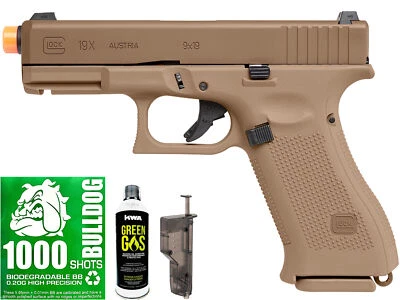 UMAREX / ELITE FORCE / VFC Airsoft Gas Blowback Pistol Umarex GLOCK 19X Package + Accessories FREE 1000 BBs