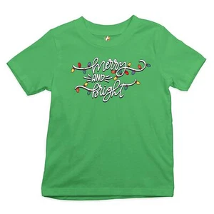 Merry and Bright Youth T-shirt Christmas Eve Holiday Spirit Festive Kids - Picture 1 of 29
