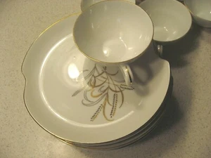 Set 8 tazze e piatti vintage Summit Fine China Japan Dancing Wheat Pranzoon - Foto 1 di 5