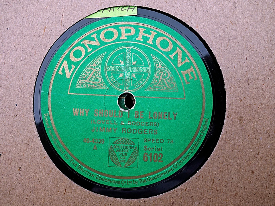 JIMMIE RODGERS - Why Should I Be Lonely / BOB DICKSON - Violets 78 rpm disc (A+) - Image 1 of 1