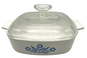 Corning Ware Blau Kornblume 1 Quart Auflaufform mit Pyrex Glasdeckel - Bild 1 von 5