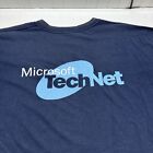 Vintage Microsoft Technet T-Shirt Men's Sz Xl Software Technology Blue Graphic