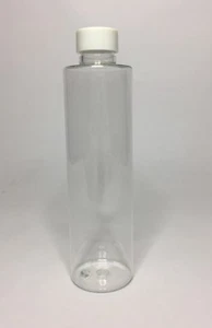 250ml PET Plastic Cylindrical Bottles And Smooth White Screw On Top *ANY AMOUNT* - Picture 1 of 1