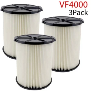 3er Pack VF4000 für RIDGID Nass-/Trockensauger Waschbar Garage Ladensauger Faltenfilter - Bild 1 von 15