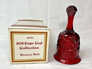 Vintage Avon 1876 Cape Cod Ruby Red Hostess Bell Christmas 1979 With Box 7" - Picture 1 of 7