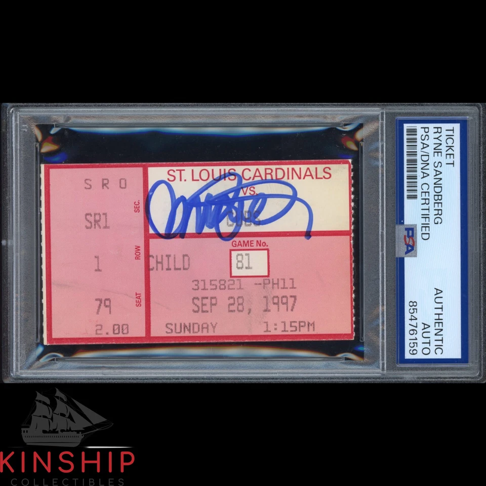 Ryne Sandberg signed Last Game Ticket PSA DNA Slabbed Cubs HOF Auto C4066 - Image 1 of 1