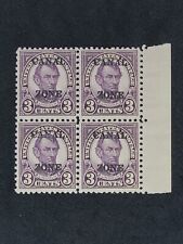 MS-44 US CANAL ZONE STAMP # 102 Block of 4, MNH  CV $21