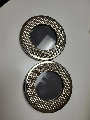 Set of 2: Silver 3x5 inch Grammercy Circular Picture Frames - Image 1 of 2