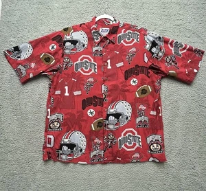 Reyn Spooner Hawaiin Herren Shirt XL Ohio State Football Brutus Buckeye Maskottchen Vintage - Bild 1 von 9
