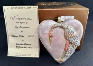 MIB 2002 FIRST CHRISTMAS JAY STRONGWATER ROSA PELIKAN HERZ KRISTALLE ORNAMENT - Bild 1 von 6
