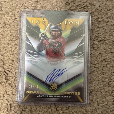 2023 Bowman Inception Auto Gold Foil /50 Deyvison De Los Santos #BPA-DD - Image 1 of 4