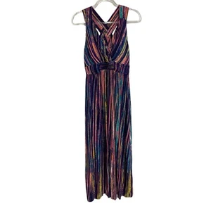 SOMA Crossback Empire Waist Maxi Dress Purple Multicolor Size Medium NEW - Picture 1 of 4