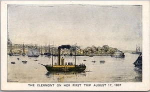 1909 HUDSON-FULTON CELEBRATION New York Postcard "CLERMONT on First Trip, 1807" - Picture 1 of 2