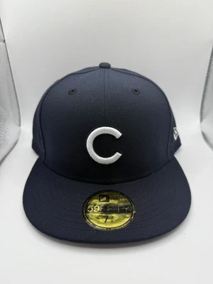 New Era 59Fifty Chicago Cubs Navy Blue/White Fitted Hat Size 7 3/8 - Image 1 of 4