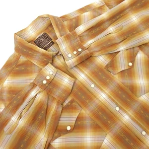 Lucky Brand Dungarees Gene Montesano Western Shirt Mens L Pearl Snap Long Sleeve - Picture 1 of 20