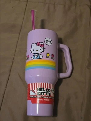 Hello Kitty 40oz Tumbler – Insulated Stainless Steel Cup with Handle, Straw - Image 1 of 3