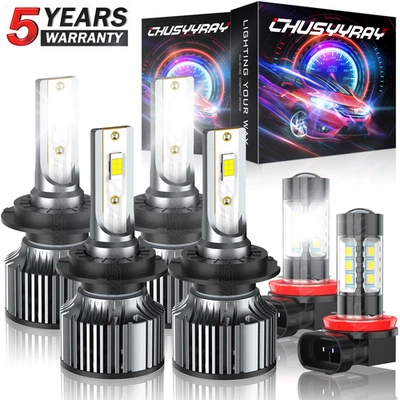 For BMW 525i 2001-2003 2008-2010 6X LED Headlight Bulbs High/Low + Fog Light - Image 1 of 4