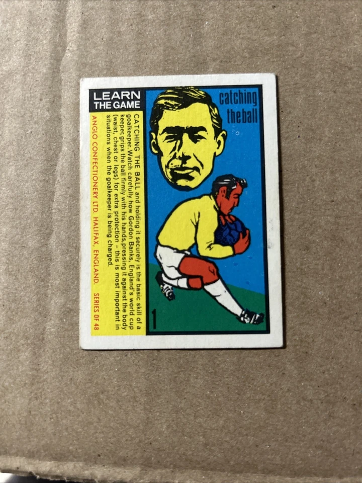 盎格鲁糖果英格兰世界杯 1970 年卡 Jules Rimet Gordon Banks #1! — 第 1/2 张图片