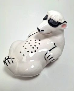 Vintage weiße Sonne in Schatten Keramik Eisbär Kühlschrank Erfrischer Figur - Bild 1 von 11