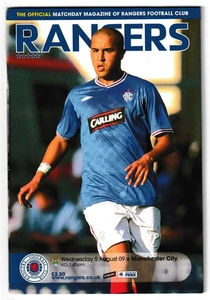 Rangers v Manchester City 2009/10 Pre-Season Friendly plus Team Sheet - Picture 1 of 2