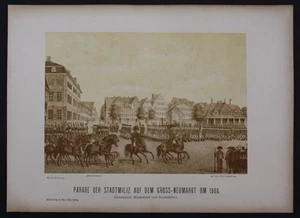 1870 - Litografía militar Hamburgo Großneumarkt - Imagen 1 de 1