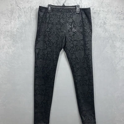 Leggings para mujer Simply Vera Vera Wang talla grande negro estampado floral damasco Foto 1 de 4