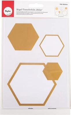 Bügelmotiv Transferfolie Flexfolie Gold „Wabe“ - Bild 1 von 3