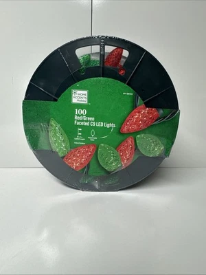 HOME ACCENTS HOLIDAY 1011 028 253 100CT RED/GREEN FACETED C9 LED 65' - NEW - Image 1 of 4
