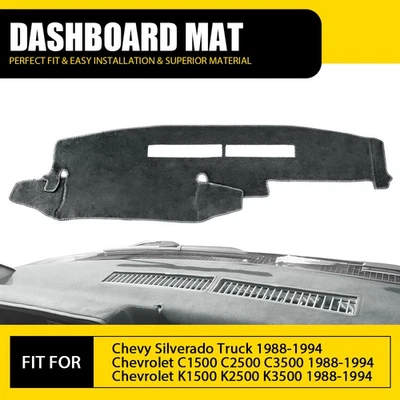 Cubierta de alfombrilla de tablero para Chevrolet K1500 K2500 K3500 1988-1994 gris Foto 1 de 4