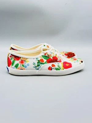 Keds Shoes Womens 6 White Floral Canvas Champion Classic Lace Up Sneakers Casual - Image 1 of 4
