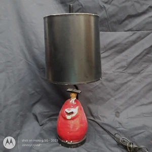 Vintage 50er Mönchsbruder italienische Keramik Lampe MCM alles original mit Schirm Endstück - Bild 1 von 13