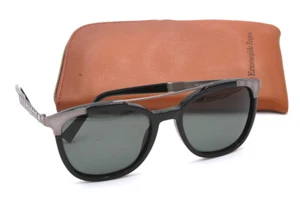 Ermenegildo Zegna EZ 0073 01N Sonnenbrille schwarz & silberfarben mit grünen Zeiss-Gläsern - Bild 1 von 6