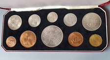 Royal Mint 1953 Coronation 10-Coin Specimen Set Farthing-Crown Original Case