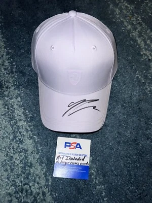 Chapéu de corrida Ferrari oficial assinado por Charles Leclerc Puma Star driver PSA/DNA - Imagem 1 de 2