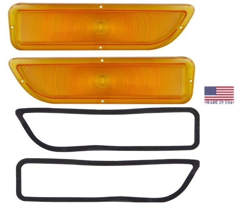 Juego de lentes de luz de estacionamiento ámbar Trim Parts para camionetas GMC 1962-1966 hechas en EE. UU. Foto 1 de 4