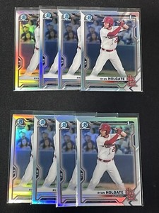 (8) 2021 Bowman Chrome Draft Refractors Ryan Holgate #BDC-148 Cardinals
