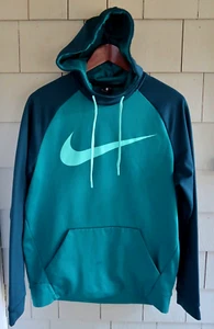 Men's NIKE Green HOODED SWEATSHIRT, Drifit HOODIE - Size MEDIUM, Swoosh - Picture 1 of 6