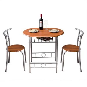 3Pcs Dining Table Set 2 Chairs Metal Bistro Pub Home Kitchen Breakfast Furniture - Picture 1 of 15