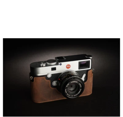 Nuevo Medio Estuche de Cuero Genuino Bolsa de Cámara Cubierta Hecha a Mano para LEICA M10 M10-P Foto 1 de 4